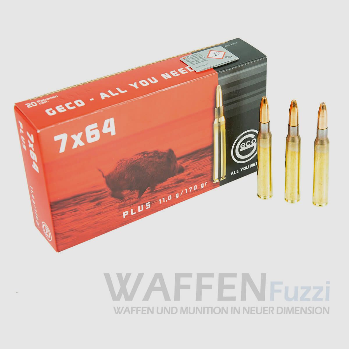 Cartouches de carabine Geco Plus calibre 7x64 170gr