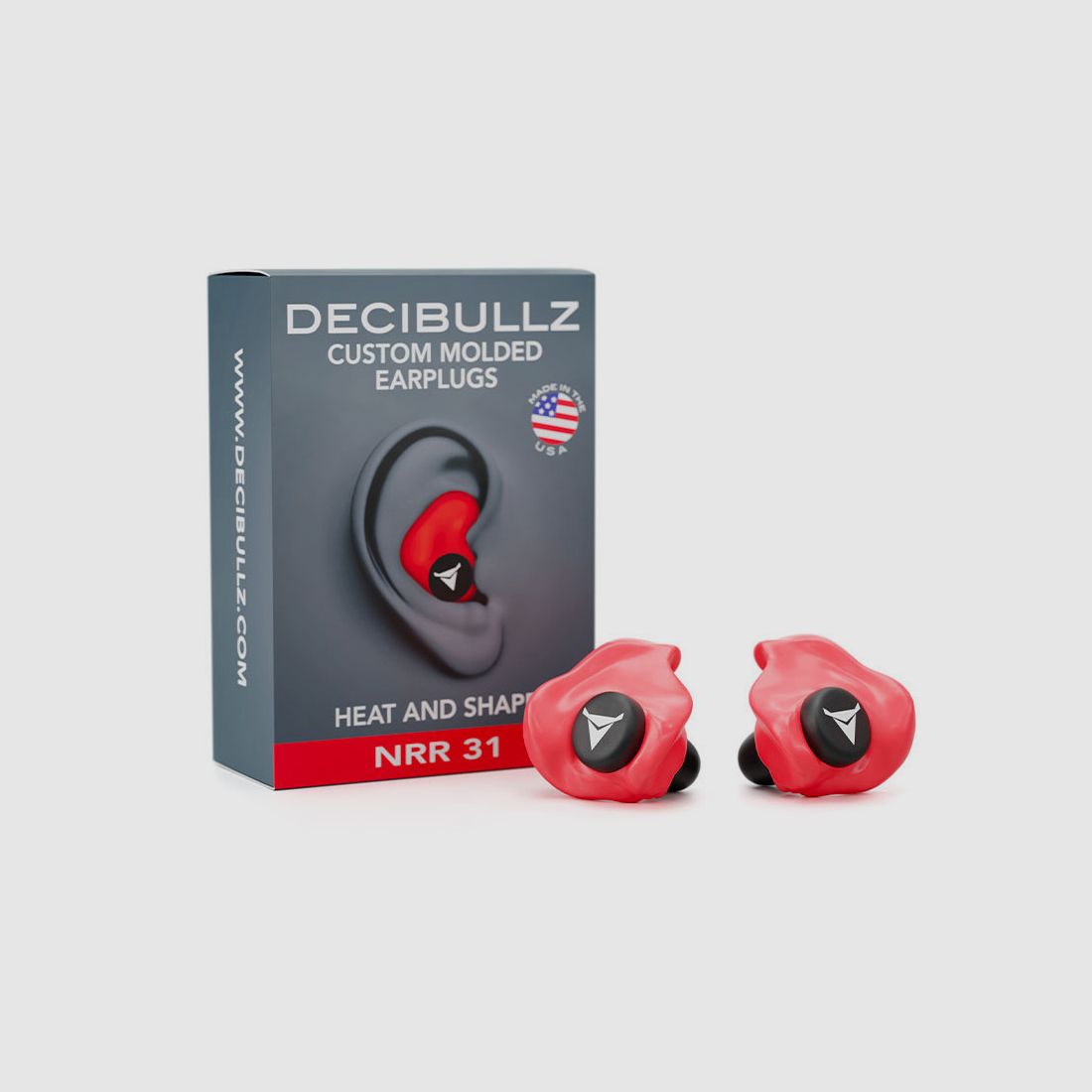 Decibullz 31 dB vervormbare oordoppen - rood, afbeelding 1 van 9