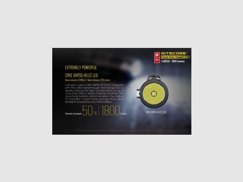 Nitecore Concept 1 LED-Taschenlampe 1800 Lumen, Bild 7 von 16