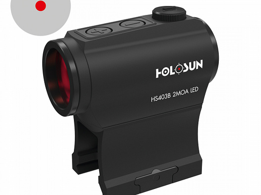 Holosun HS403B Microdot Rotpunktvisier mit 2MOA Punkt Absehen, schwarz, Picatinny/Weaver Schiene