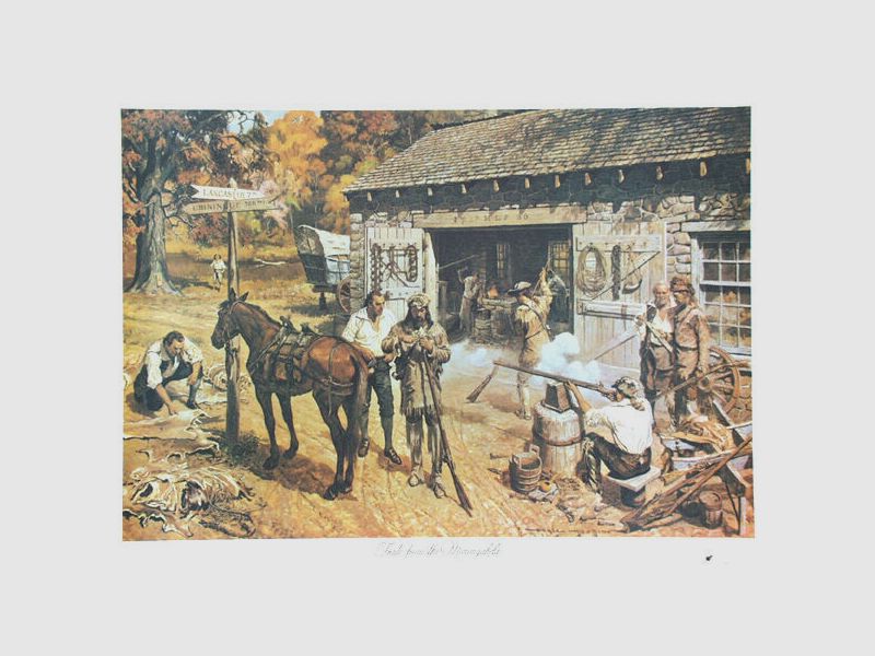 Kunstdruck Trapperbild, Westernbild
