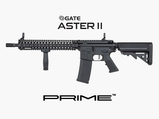 Daniel Defense® M4A1 Sopmod Block II SA-P26 PRIME S-AEG mit ASTERII Bluetooth E.T.U, Dark Matter 27K Brushless Motor und Speedgears (BK)