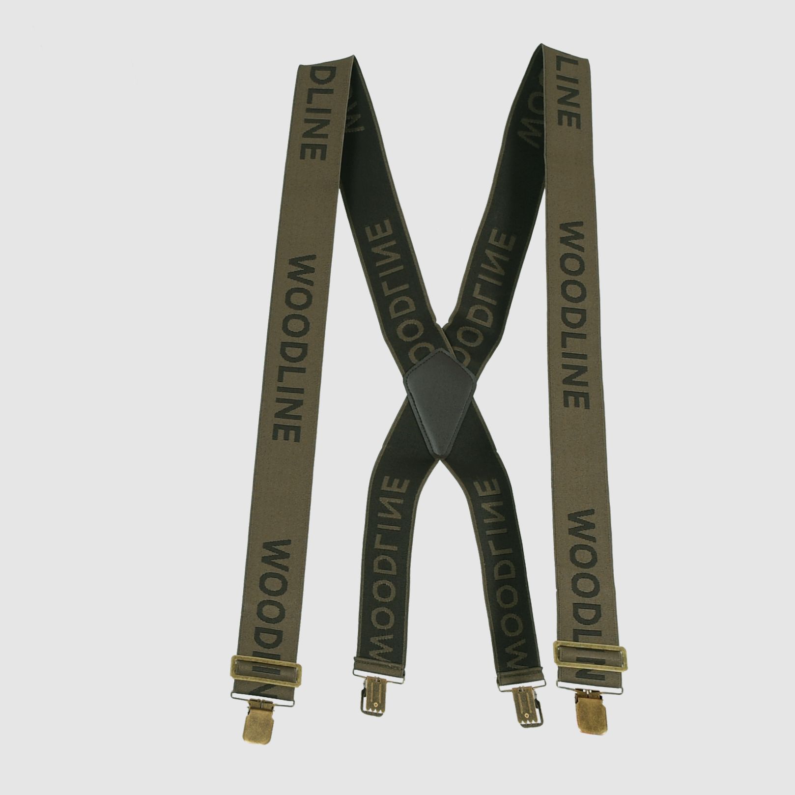 Woodline Hosenträger Clips Grün/Braun 50mm