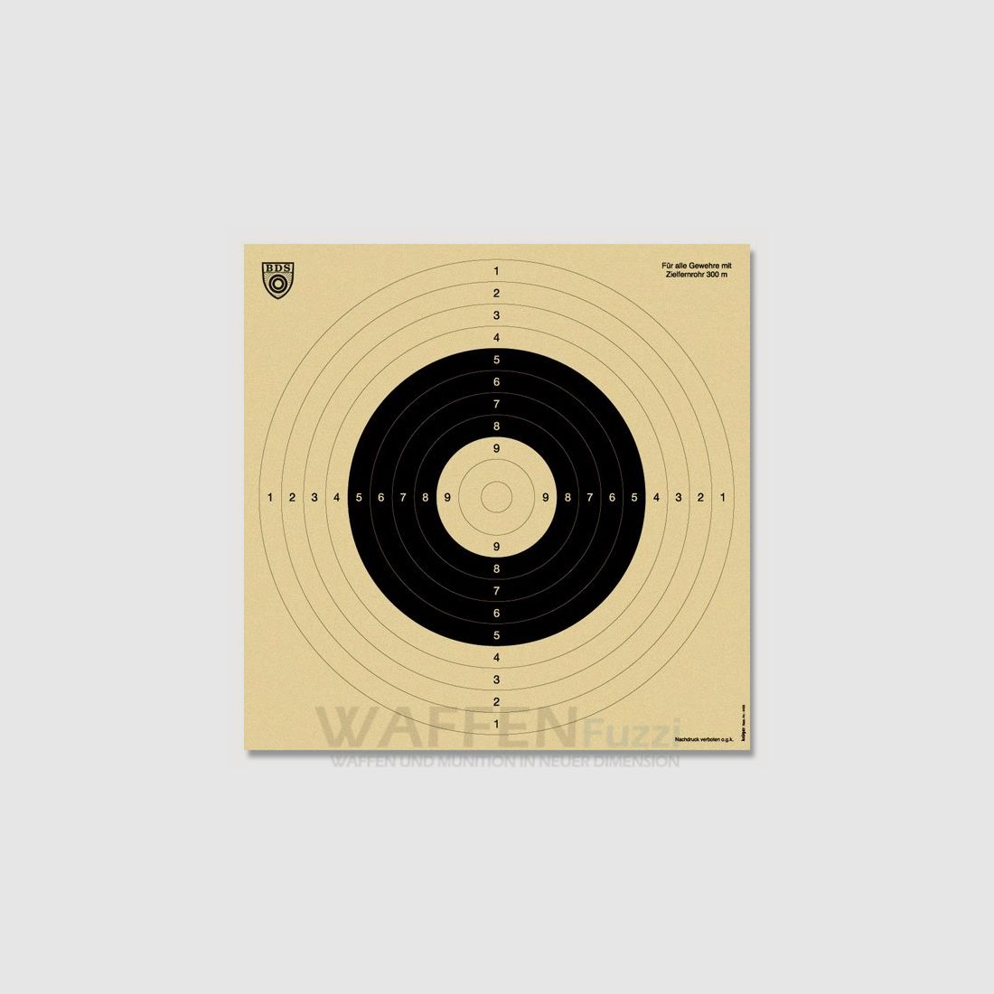 BDS Scheibe Z8 für Zielfernrohrgewehr 300 Meter 50 St. 57x57 cm