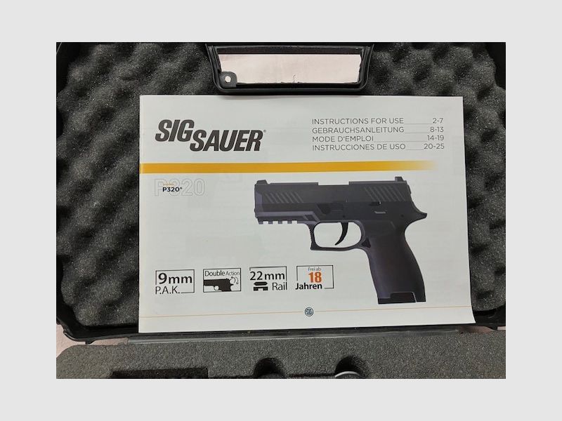 SIG SAUER P320 OD-GREEN, cal. 9mm P.A.K. PTB Nr. 1038