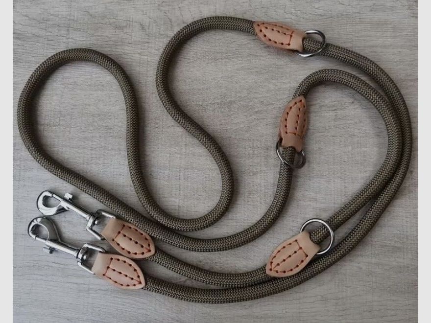 Smycz wielofunkcyjna z trzystopniową regulacją - Kolor: Khaki