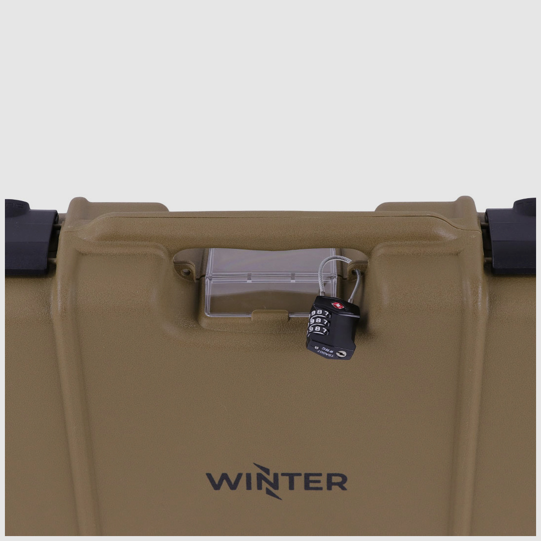 Housse de fusil d'hiver W11 117 cm pour 1 arme longue - plastique PP, 4 verrous push-pull, grille (Coyote)