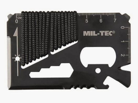 Herramienta de supervivencia MIL-TEC Paracord negra con funda