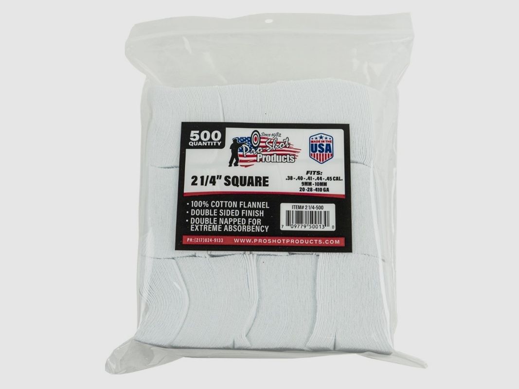 500 patches 2 1/4" vierkant .38 tot .45 + 410 tot 20GA