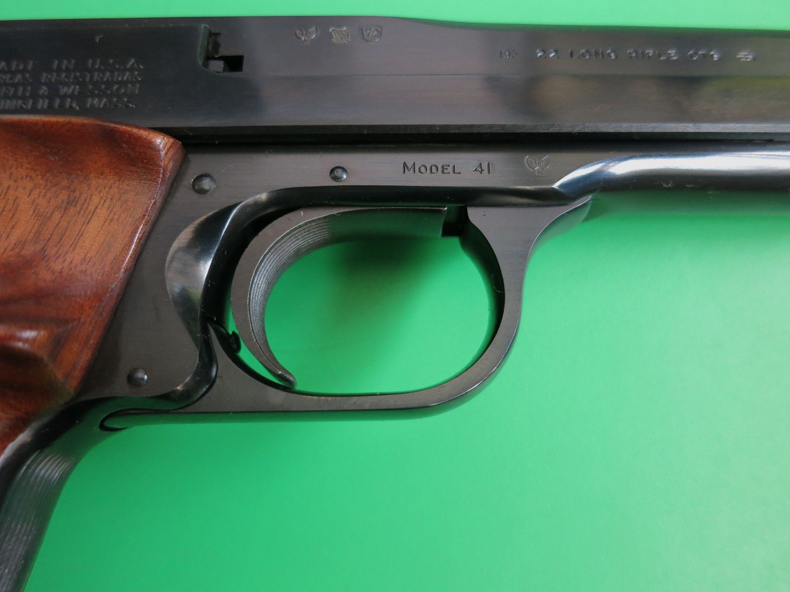 Pistola sportiva di alta gamma Smith&Wesson Mod. 41, .22 lfB, canna da 7,5" con compensatore, come nuova, assoluta rarità da collezione #40