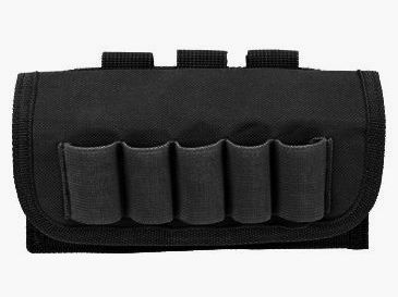 Cartouchiere 17 cartouches de fusil, noir, avec passant ceinture et molle