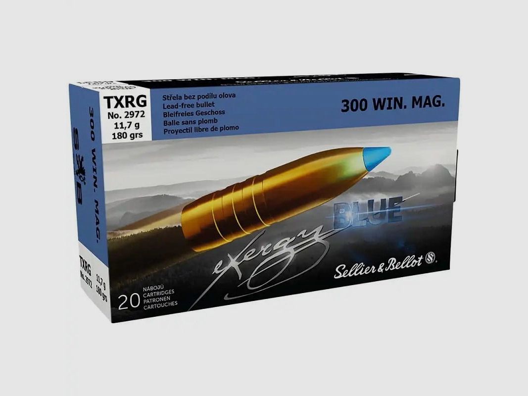 Sellier & Bellot .300 Win. Mag. TXRG azul sin plomo 180 gr. - 20 piezas