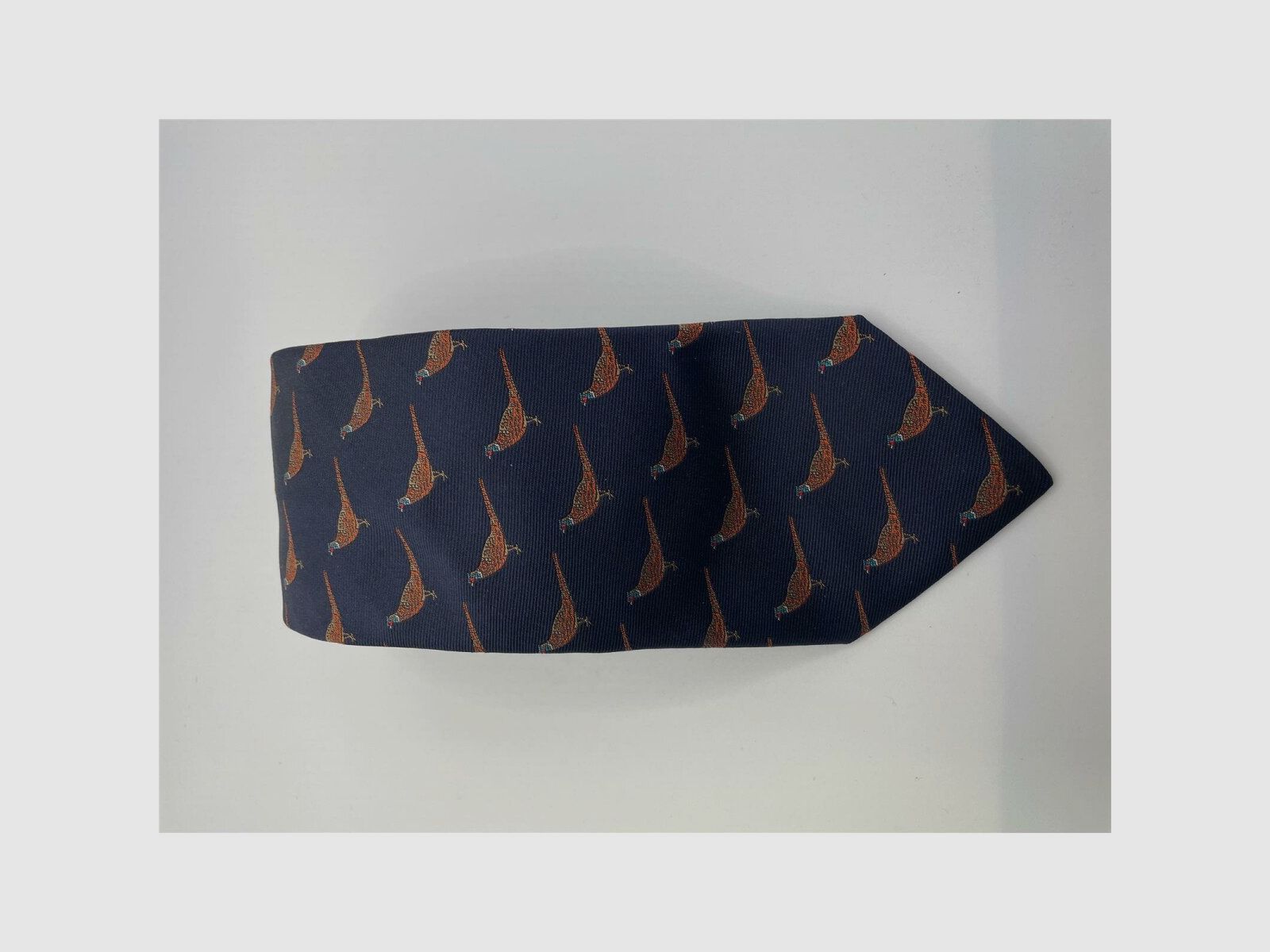 Robert Keyte Stropdas 100% zijde blauw Fasan motief
