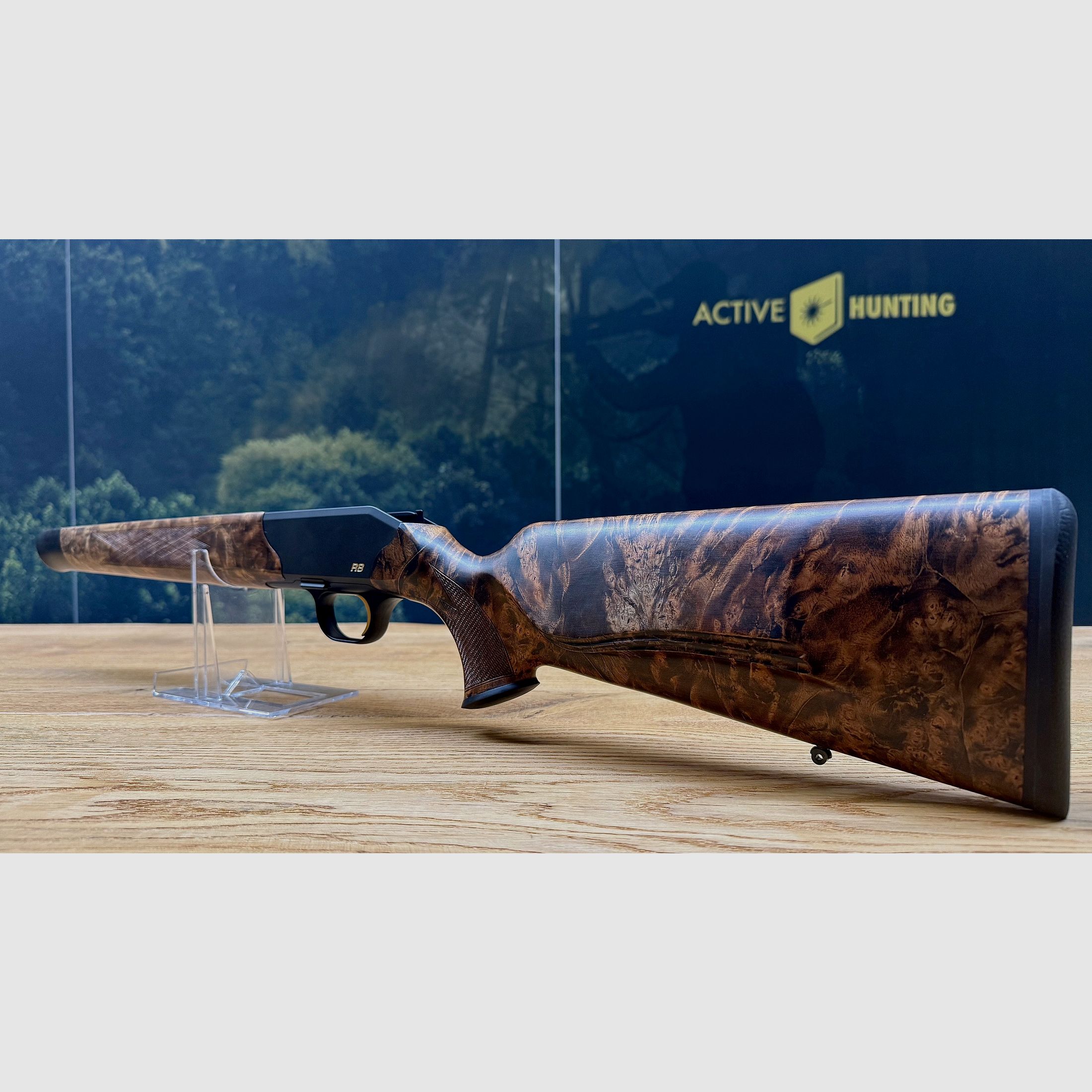 Blaser R8 Custom Schaft mit Gehäuse/System // HK 9-10 // R8 Logo und Abzug in gold // TRAUMSCHAFT
