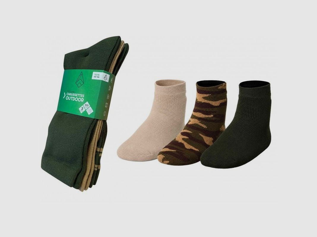 Pack 3 Socken Treeland grün/beige/euro camo, Bild 2 von 2
