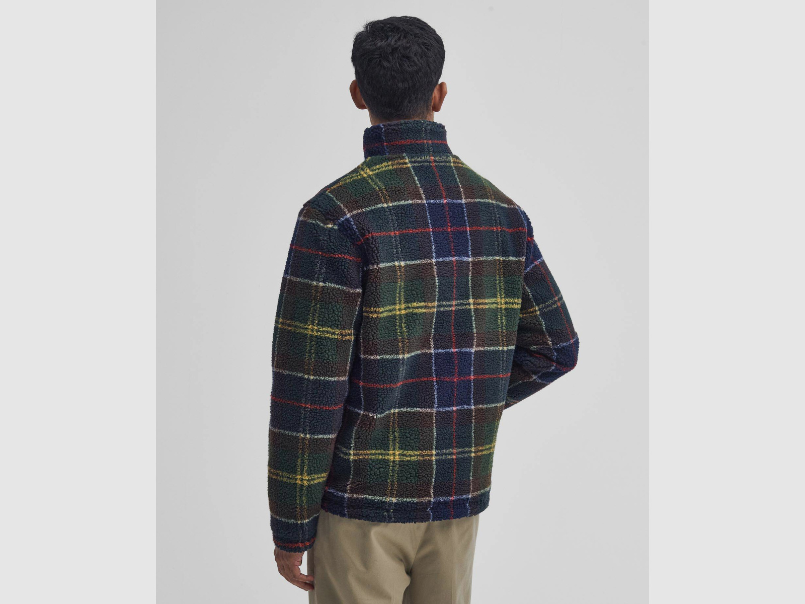 BARBOUR Fleece Jacket Tartan Sherpa Classic Tartan