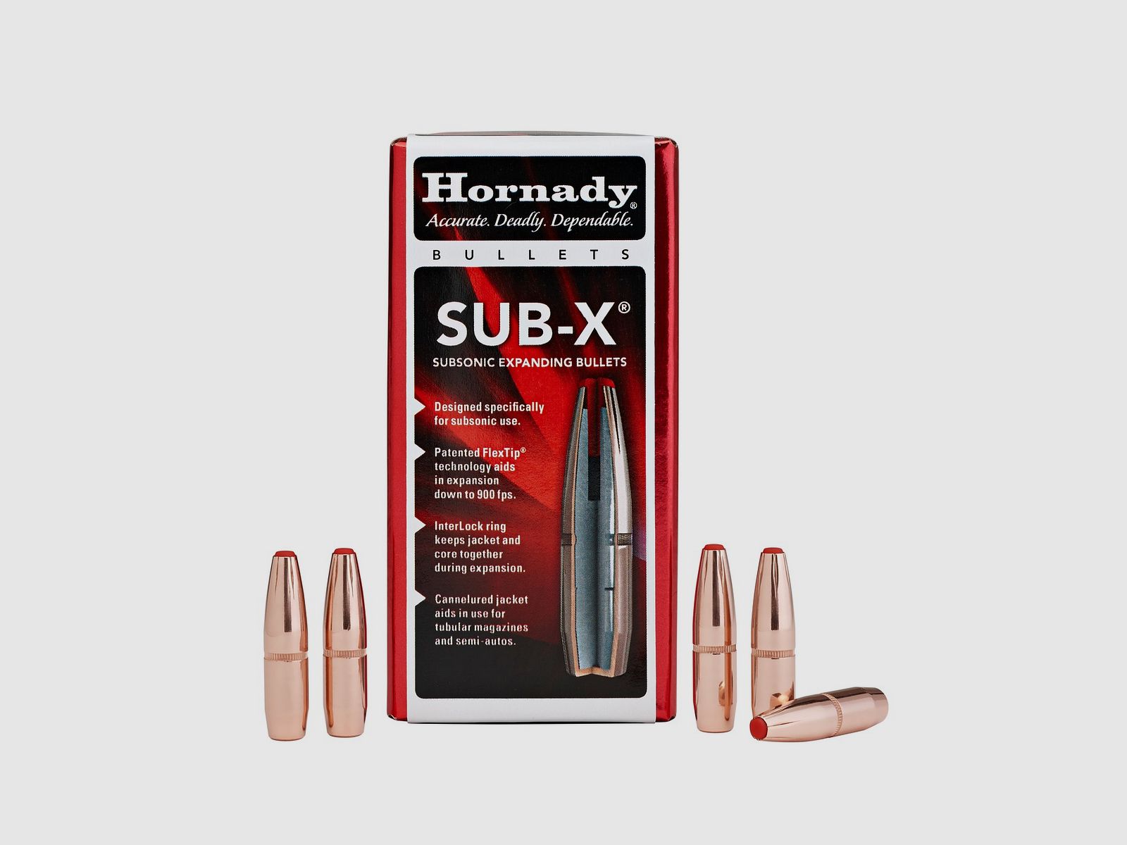 Hornady SUB-X BULLETS .30/.308 175GR (.30-30WIN) – 100 Stk.