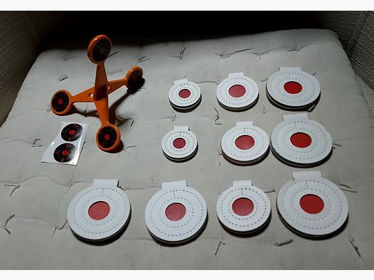 Zielscheiben Target Plinking Metall Aufkleber Aufsteller Aufhänger 2 Sets zur Wahl verschiedene Ziele Airsoft Softair Luftgewehr 