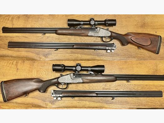 Krieghoff Ulm Primus Side Lock Over and Under Combination Gun with Interchangeable Barrel and Leica Visus