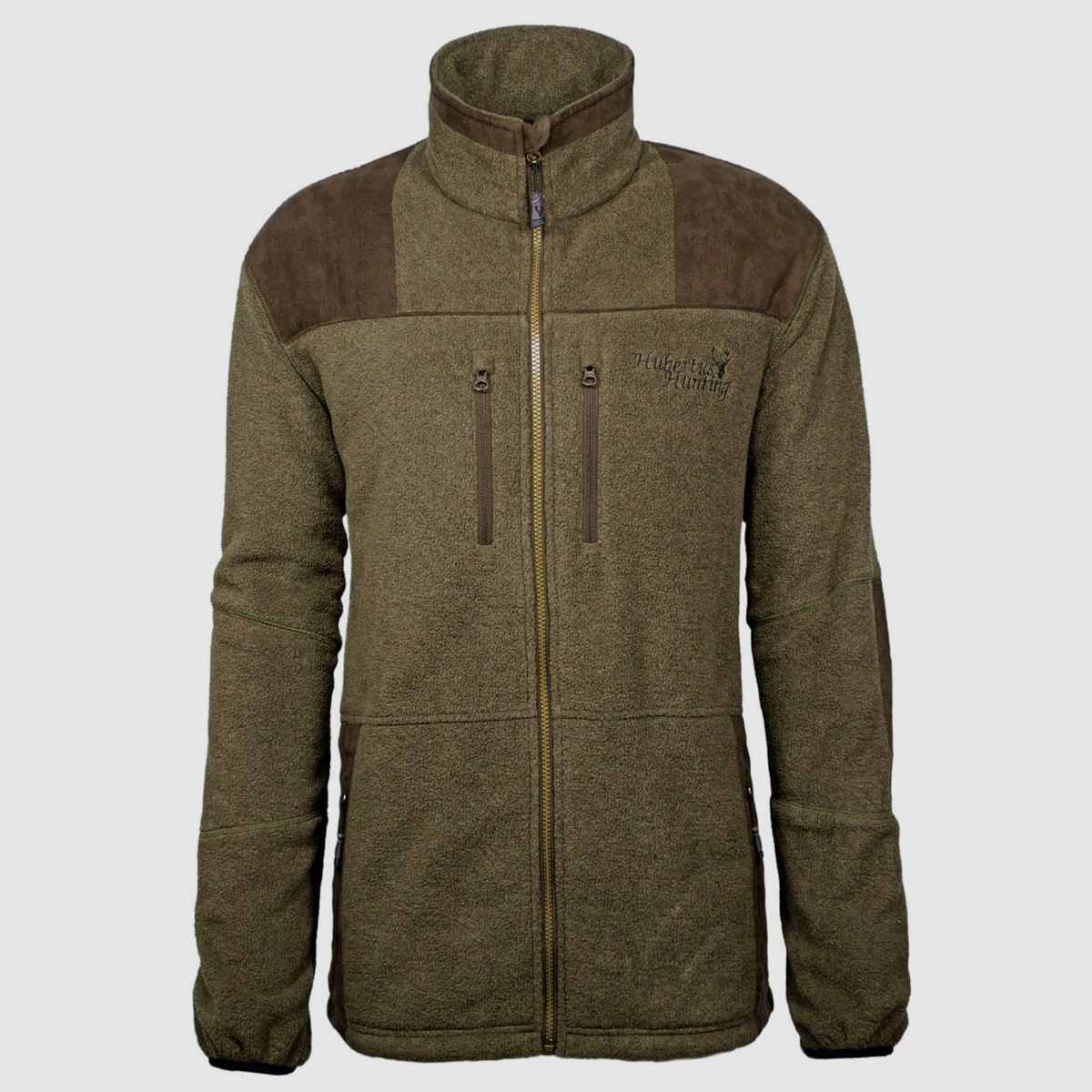 Hubertus Fleecejacke oliv / braun