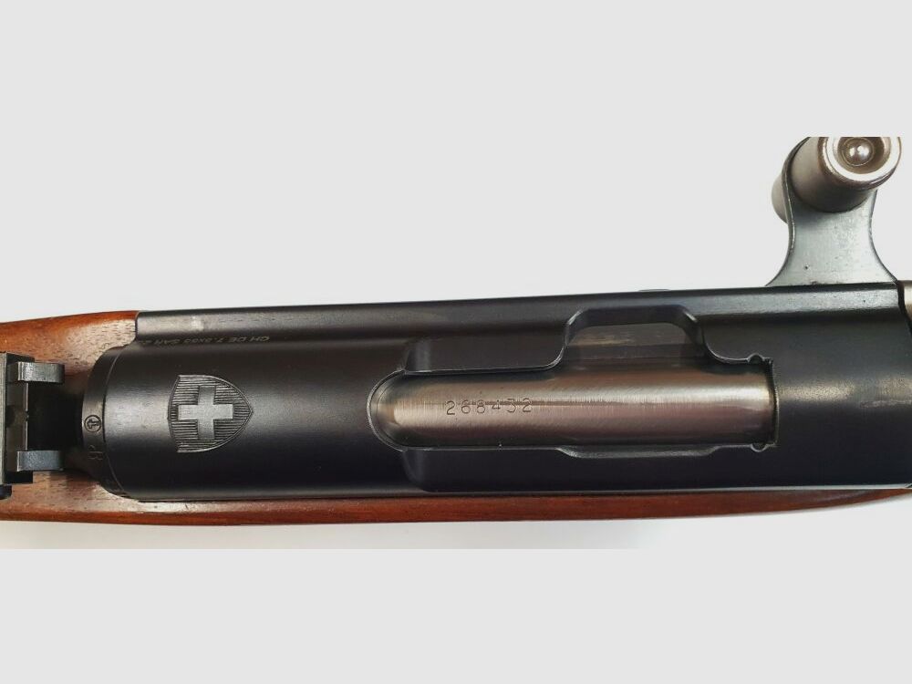 Fabryka broni Bern karabina powtarzalna Fabryka broni Bern Szwajcarski K31 Kaliber 7,5x55 Szwajcarski kompletny z dopasowanymi numerami + prywatny