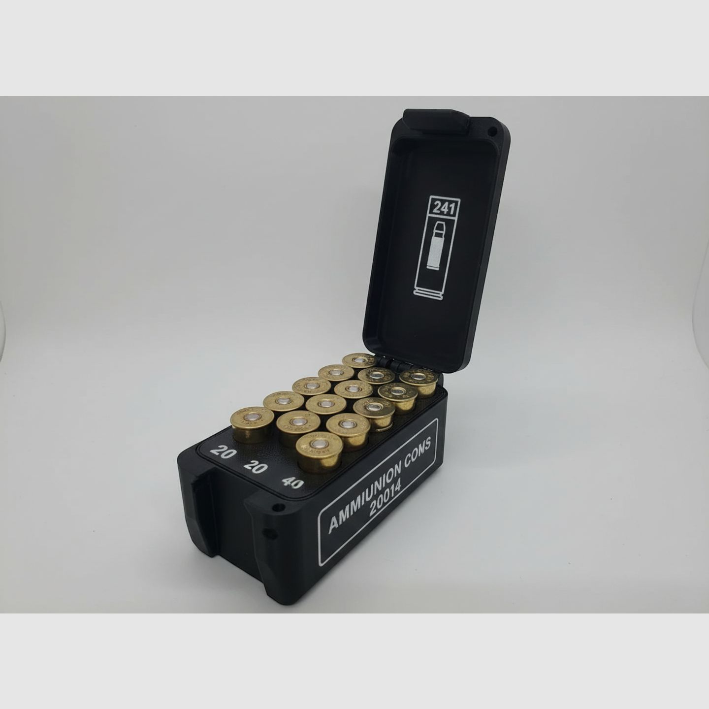 Filamelt Munitionsbox / 20 Gauge / 'Klapp- / Rastdeckel' / Patronenbox, Ammo Box