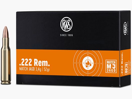 RWS .222Rem Match-Jagd 3,4g - 52gr.