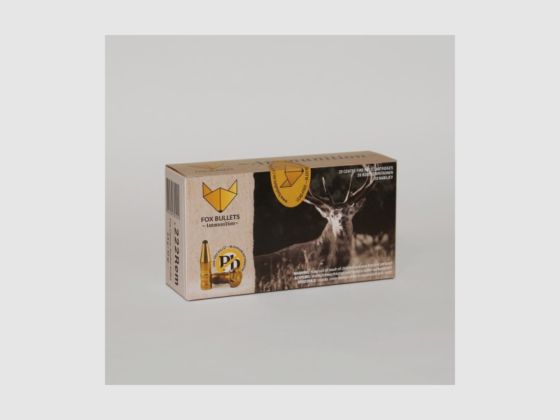 Fox Bullets Classic Hunter .222 Rem. 45GR / 2,9g bleifrei 20 Patronen