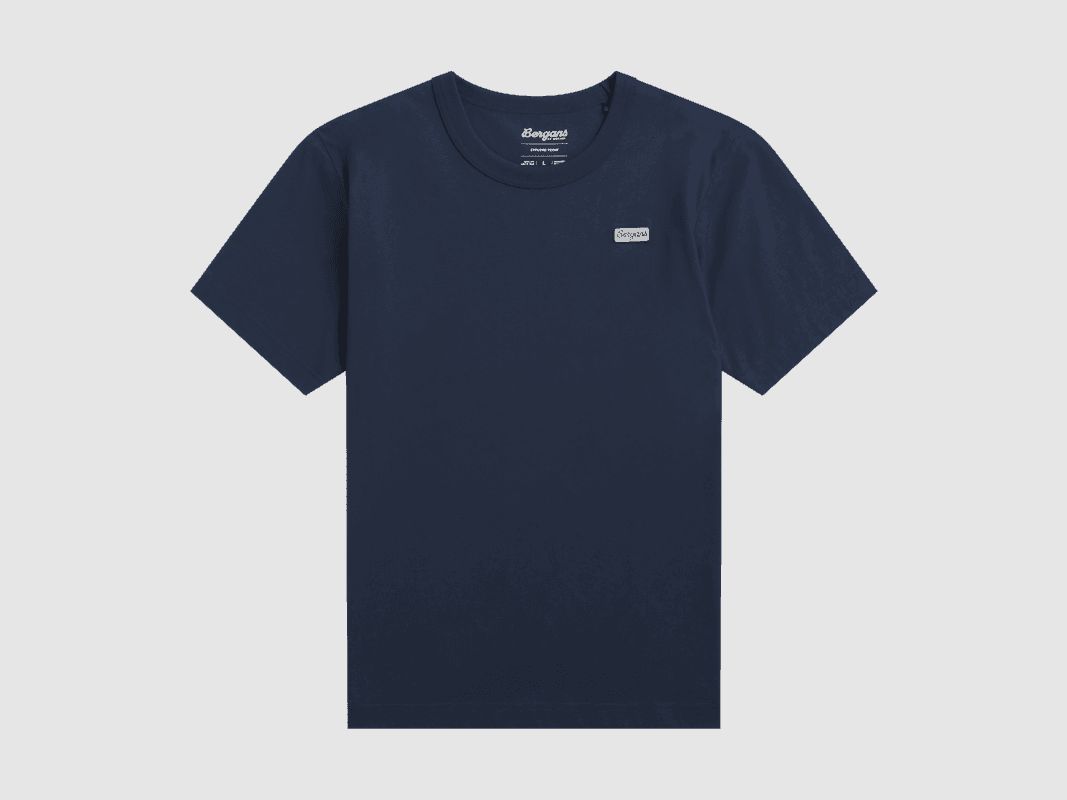 Bergans Logo Cotton Tee Men Navy Blue L