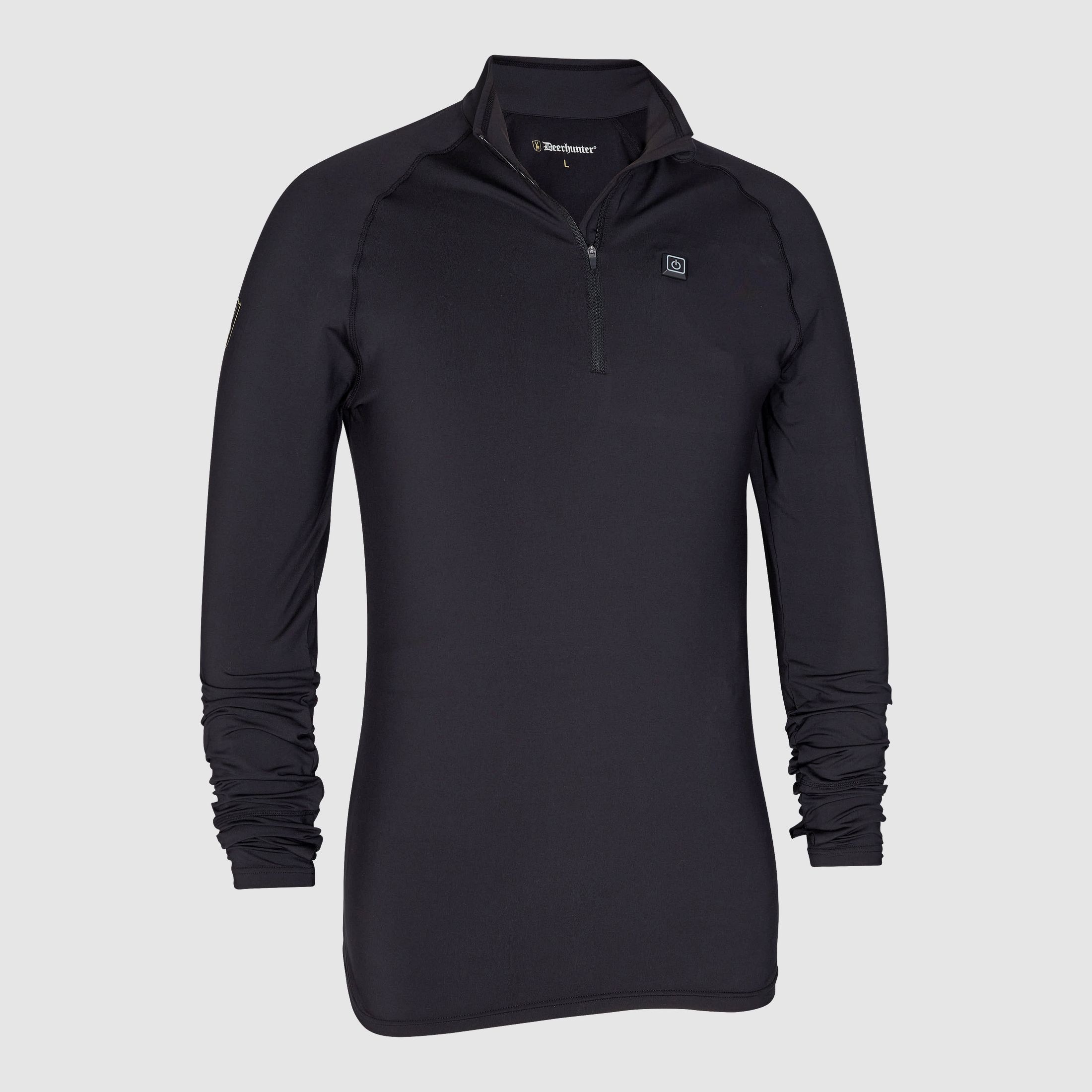 Camiseta térmica con cremallera - Negra - Talla: M