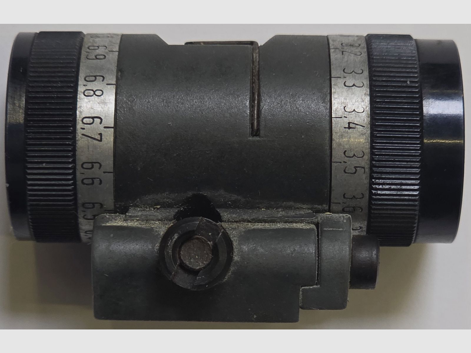 Anschütz double iris glass ring sight 2.9-4.4 + 5.8-7.3 dovetail: top 13 mm, bottom 8.5 mm for Anschütz, Walther and others