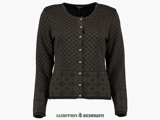 Cardigan scalatore di vette girocollo verde scuro