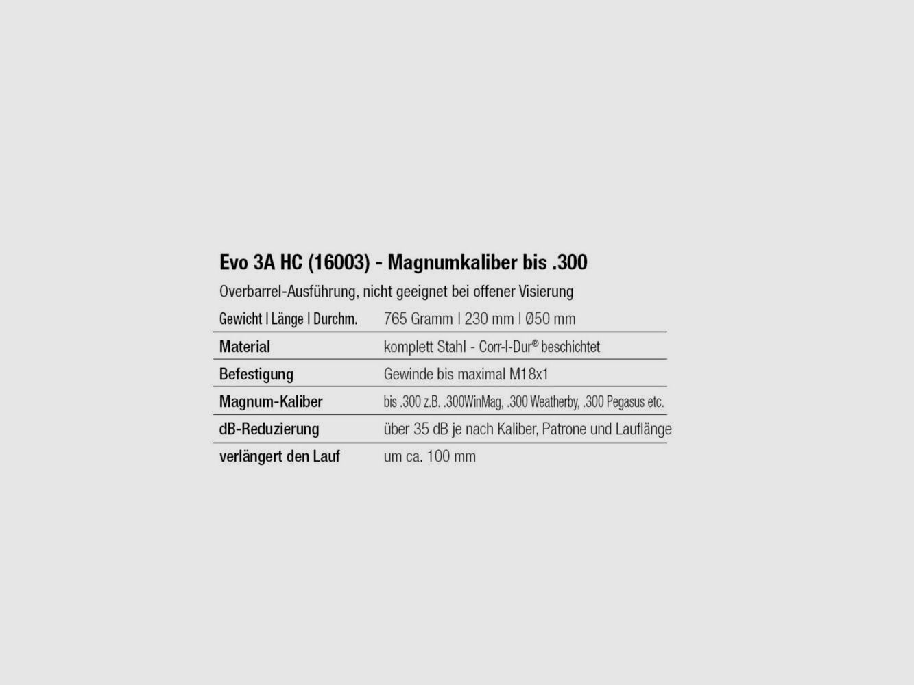 SmallArms Industries EVO 3A HC M17x1 Czarny .300WM .300WinMag