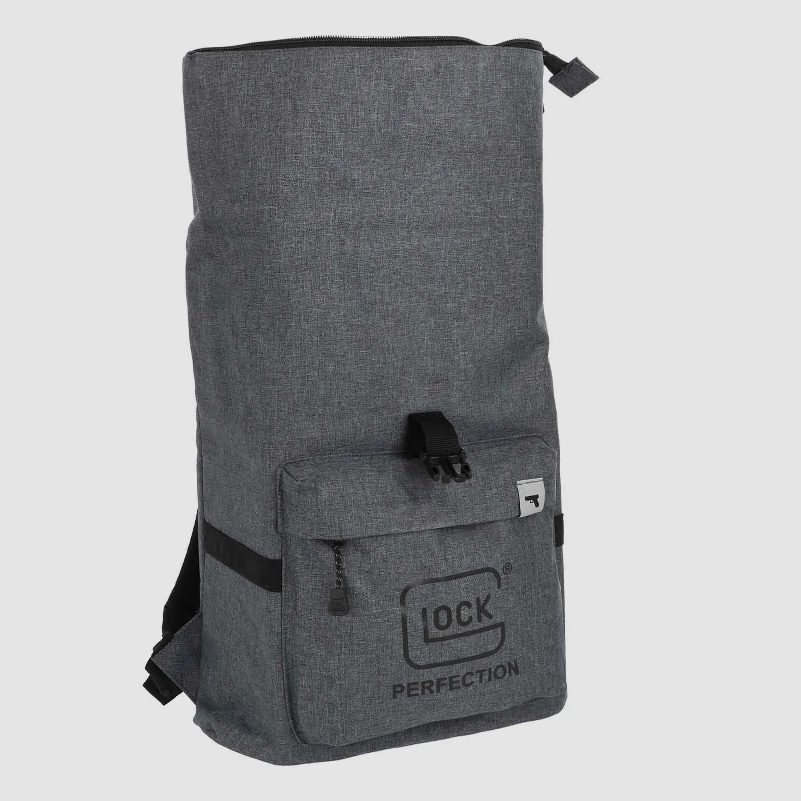 Glock Rucksack „Perfection“ – Grau – wasserdicht beschichtet – 32×14×41 cm