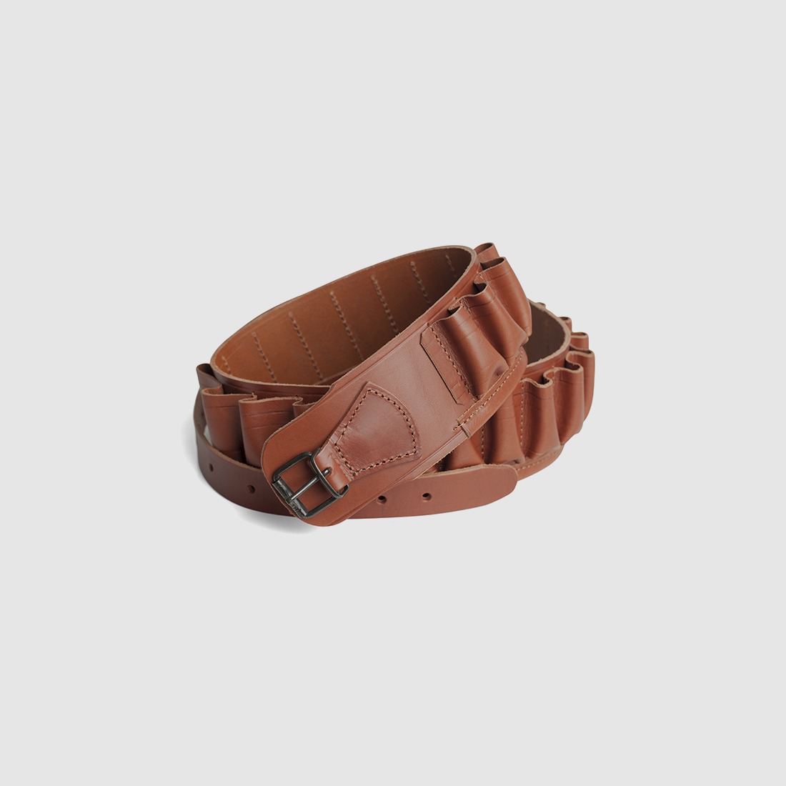 Patronengordel van oud rundleer, kal. 12