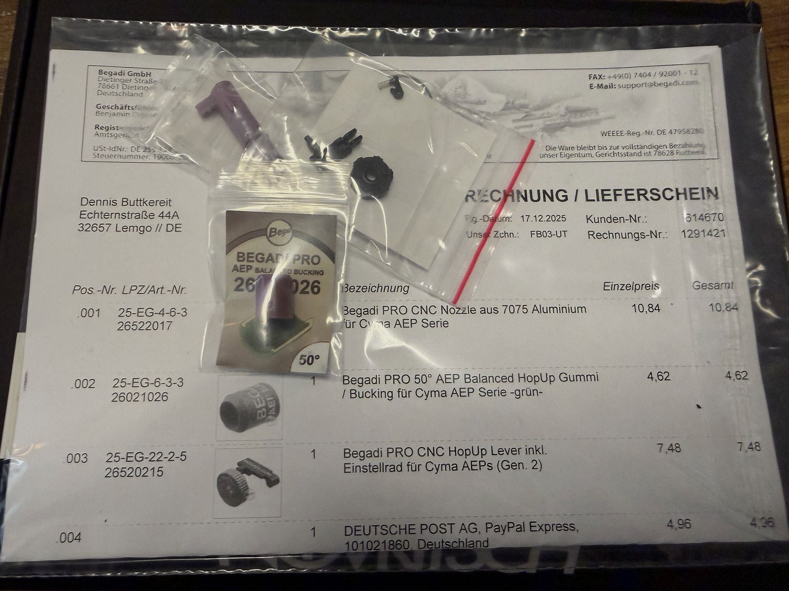 Novritsch SSE18 AEP Pistole mit Begadi Hop up und Zubehör