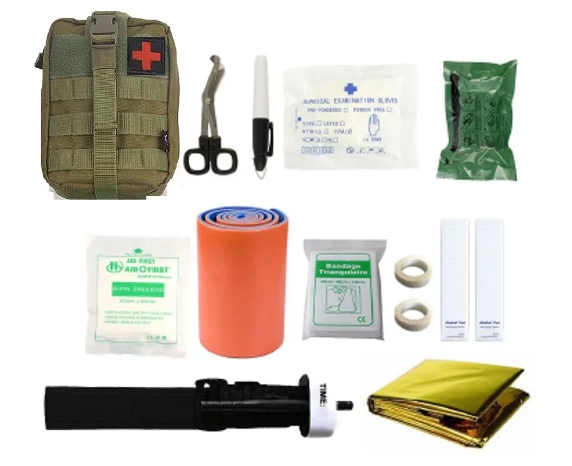Tactical military first aid kit with 12-piece contents HELBO Depan HEL004 green, image 2 of 8
