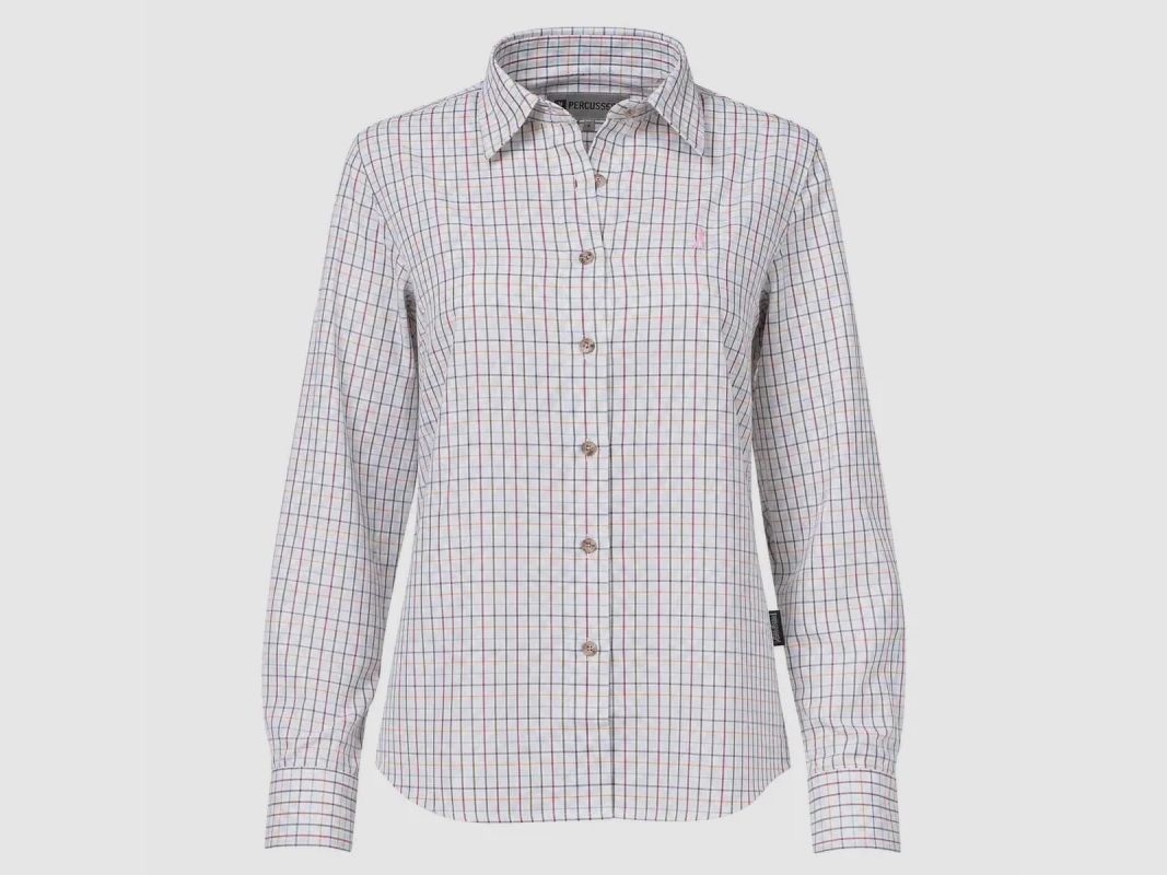 Elegante Damenbluse Karos Baumwolle Ocker XS bis 2XL, Bild 2 von 12