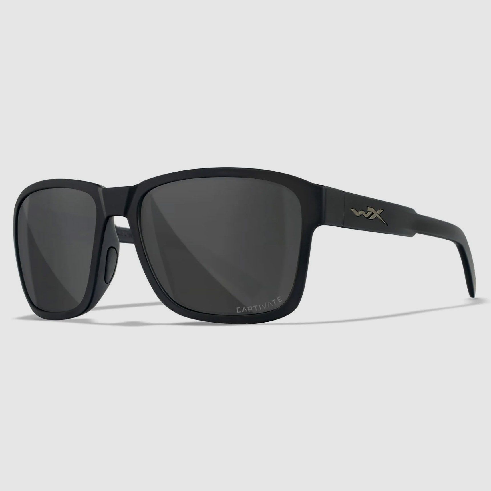 WX TREK Lenses: CAPTIVATE™ Polarized grey, Frame: matte black, image 1 of 5