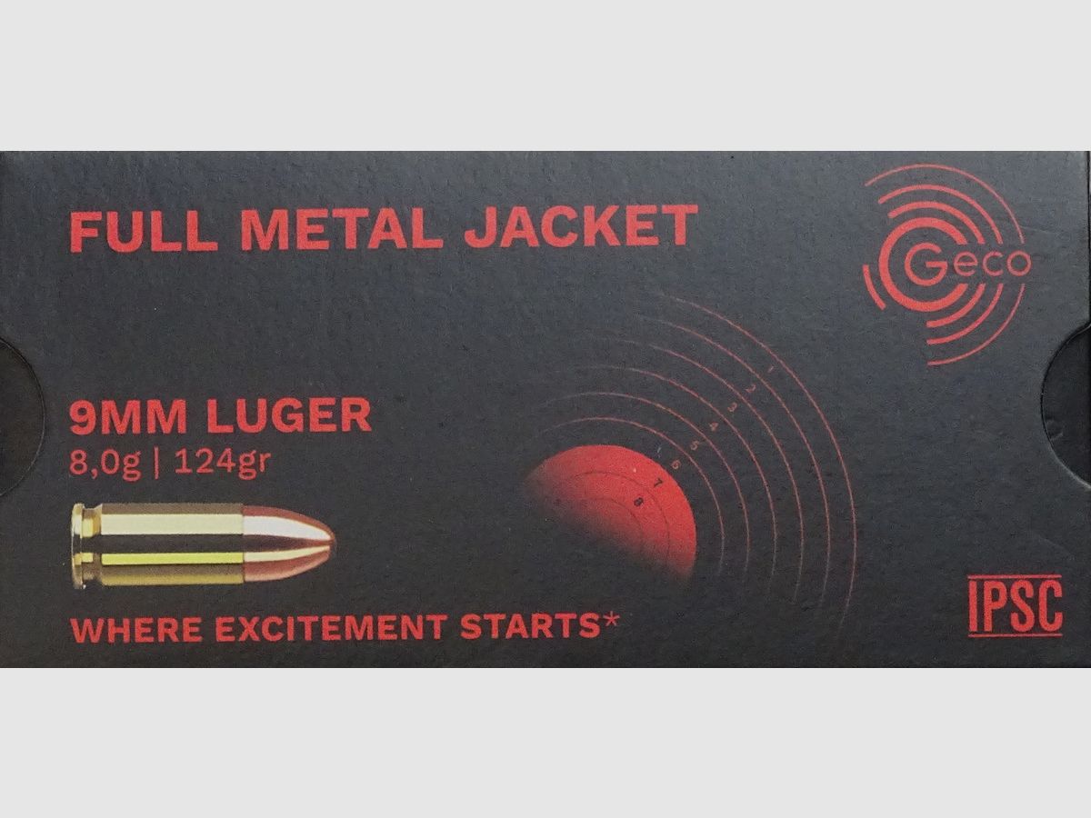 Geco 9mm Luger FMJ 124grs - 1000 Schuss