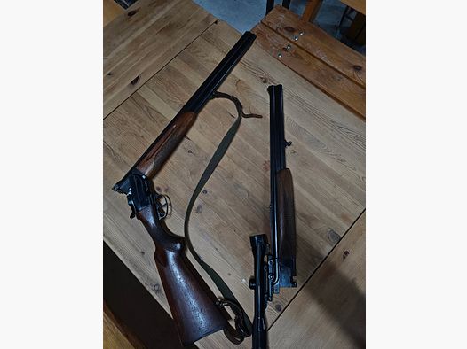 Bockdoppelflinte 16/70 mit wechsellauf 16/70-7x57R