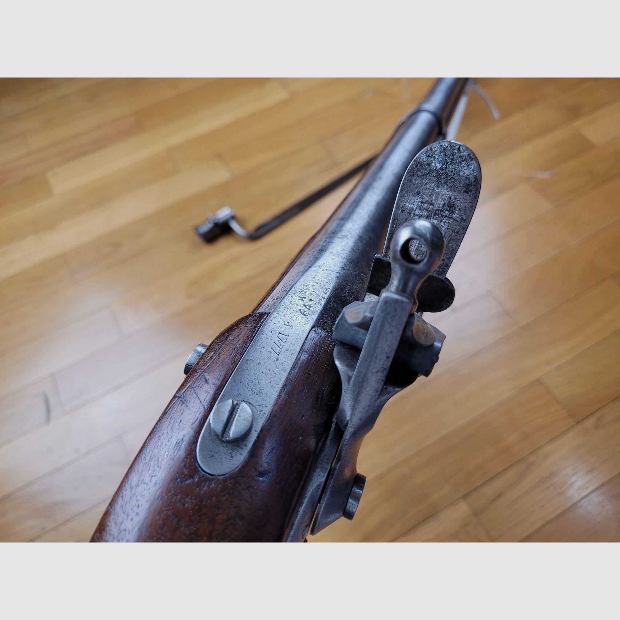 Sehr schönes Gewehr 1777 modifiziert AN IX – Kaiserliche Manufaktur von St Étienne – 1813 – homogen – Gewehrriemen und Bajonett – Seltenheitszustand, Bild 18 von 45