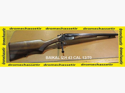 Fusil a chiens coach gun Baikal IZH43, cal 12/70, canon lisse de 51cm,