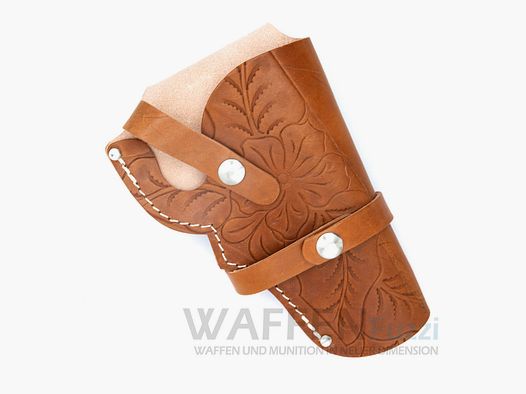 Western holster with embossing for 4-4.5 inch revolvers Ekol, Record, and more.