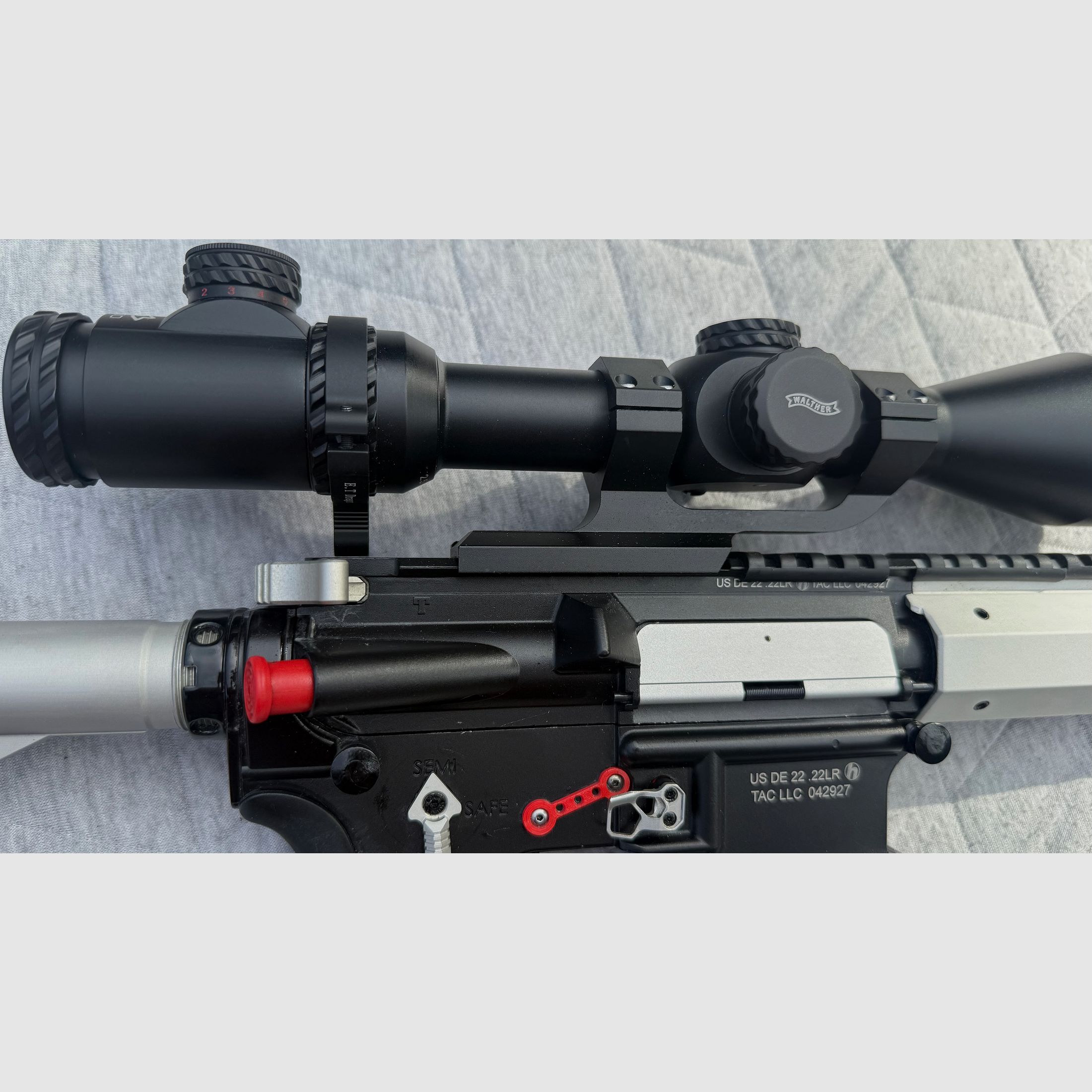 Tipppmann M4-22 Elite Red Line .22lr 16"  mit ZF 2,5-15x50 und Hipertouch  Competition 