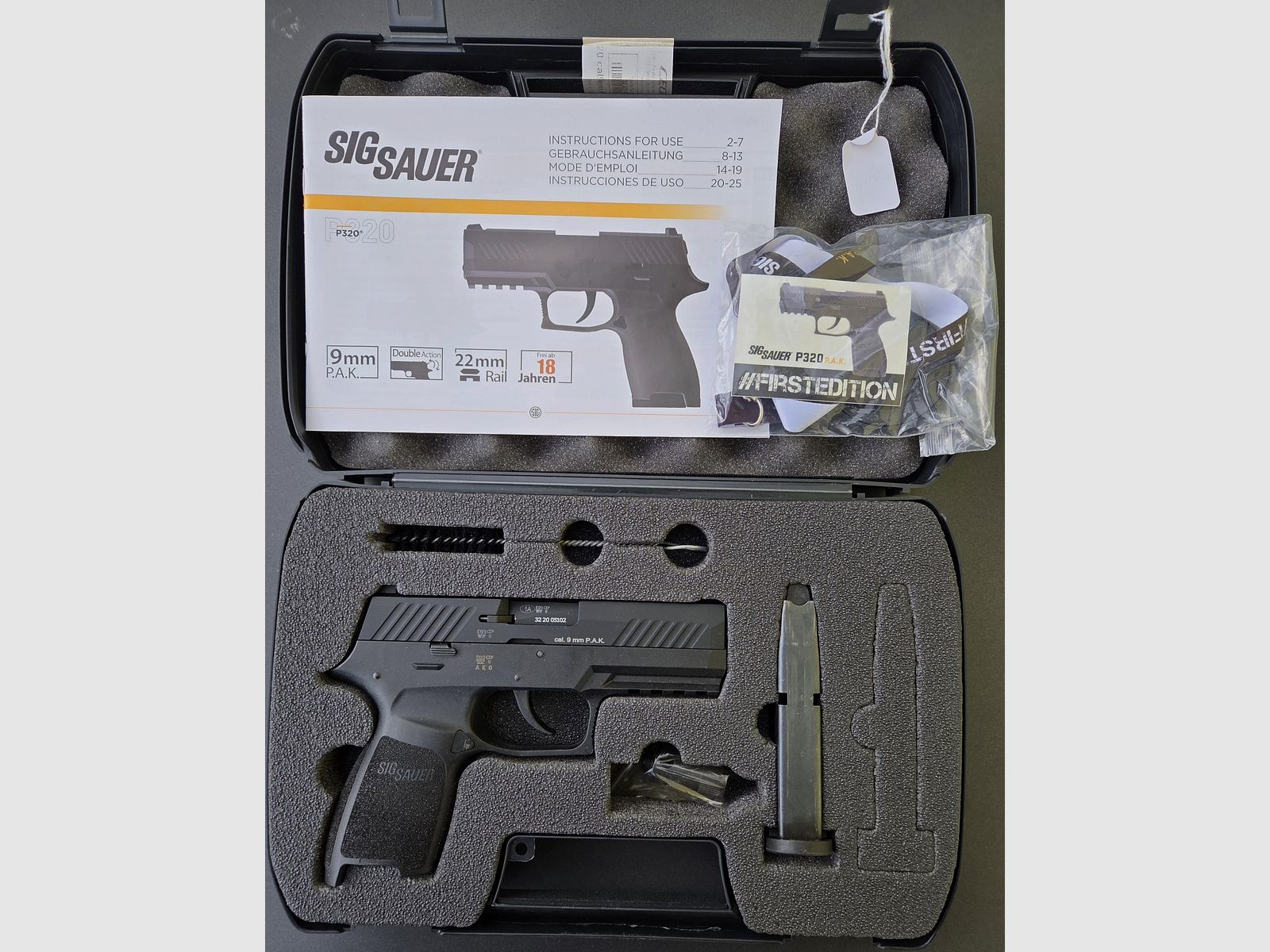 Zeer zeldzaam! Verzamelobject! Verkoop Sig Sauer P320 9mm P.A.K First Edition