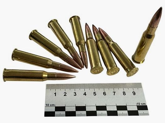 10 pieces of dummy cartridges in caliber 7.62×54R