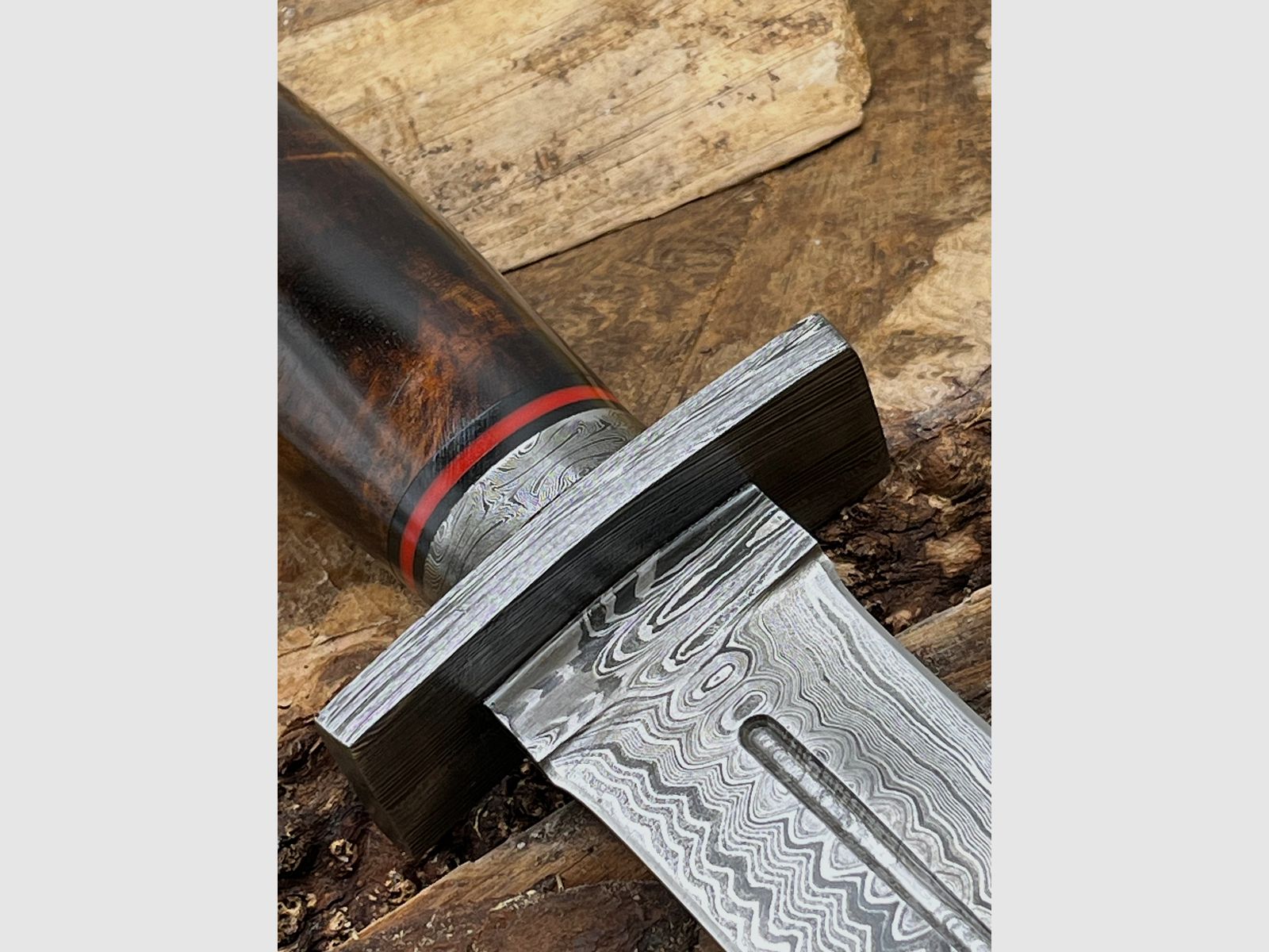 Jagdmesser Damaststahl Handgeschmiedet 