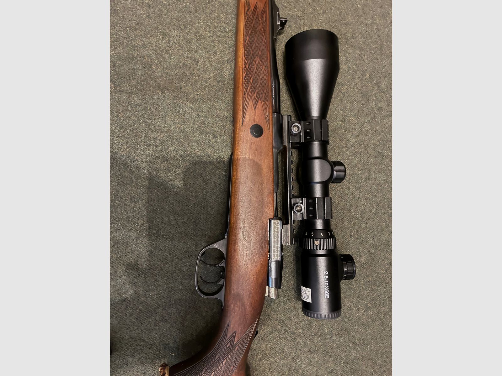 Repeater rifle Voere 7x64 with silencer and scope