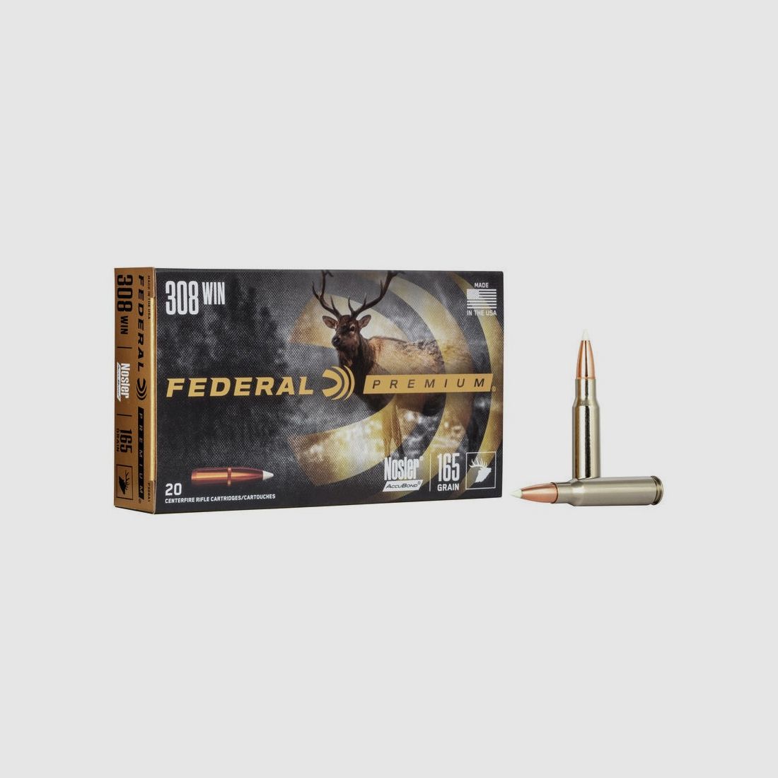 Patronen FEDERAL - 308 WIN NOSLER - Vital shok - 165gr